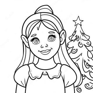 Page A Colorier De Cindy Lou Who Avec Un Sapin De Noel 16743-14099