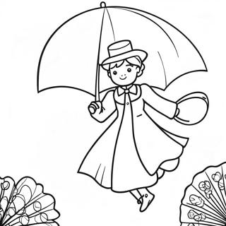 Page A Colorier De Mary Poppins Volant Avec Un Parapluie 16763-14113