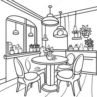 Page A Colorier De Linterieur Cosy Du Cafe 16913-14243