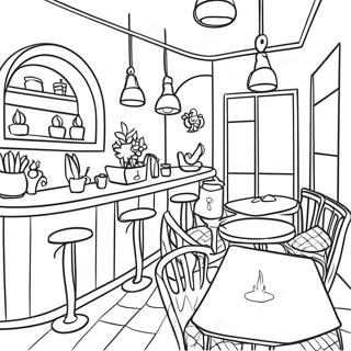 Page A Colorier De Linterieur Cosy Du Cafe 16913-14244