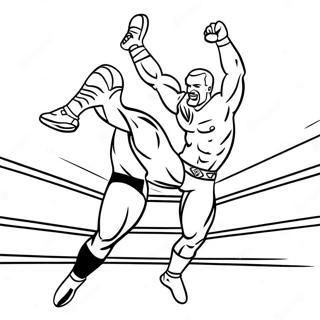 Page A Colorier Dun Lutteur Wwe Sautant Sur Un Adversaire 16983-14299