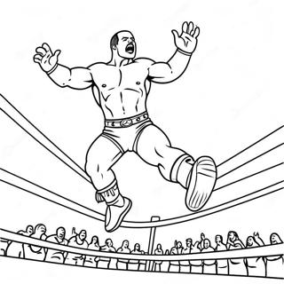 Page A Colorier Dun Lutteur Wwe Sautant Sur Un Adversaire 16983-14300