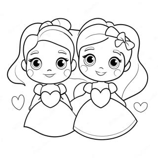 Page A Colorier De Jolies Princesses Disney Avec Des Coeurs 17014-14315