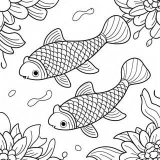 Page A Colorier Aventures De Poissons Koi 17023-14319