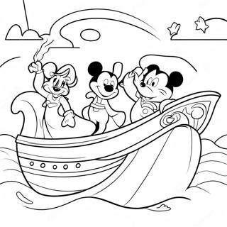 Personnages Disney Magiques Sur Une Page A Colorier De Croisiere 17194-14457