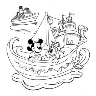 Personnages Disney Magiques Sur Une Page A Colorier De Croisiere 17194-14459