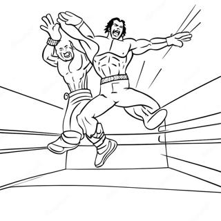 Page A Colorier De Lutteur De La Wwe Sautant Sur Un Adversaire 17284-14532