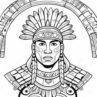 Page A Colorier De Guerrier Azteque 17314-14543