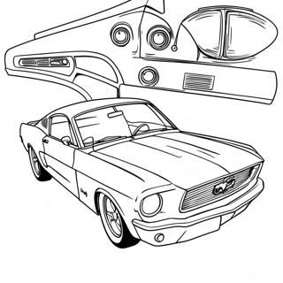 Page A Colorier De La Voiture Mustang Classique 17355-14577