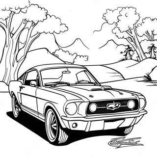 Page A Colorier De La Voiture Mustang Classique 17355-14578