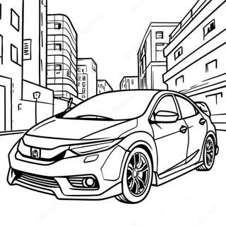 Page A Colorier De La Honda Civic En Action 17375-14593