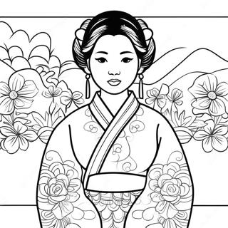 Page A Colorier Du Hanbok Coreen Traditionnel 17405-14617