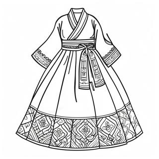 Page A Colorier Du Hanbok Coreen Traditionnel 17405-14618