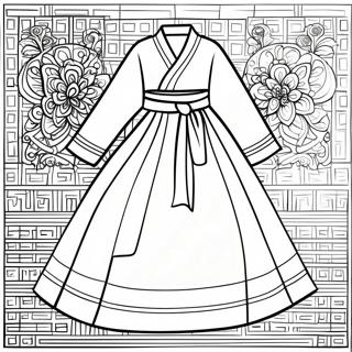 Page A Colorier Du Hanbok Coreen Traditionnel 17405-14619