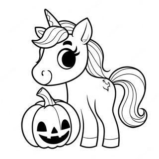 Page A Colorier Licorne Dhalloween Etincelante Avec Citrouille 17475-14675