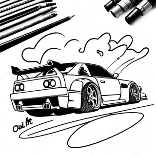 Page A Colorier De Voiture De Drift Cool 17535-14721