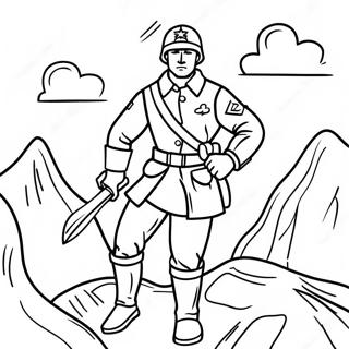 Soldat Courageux En Combat Page A Colorier 17545-14730