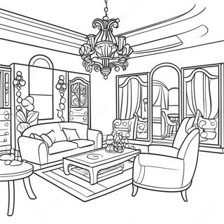 Page A Colorier De Linterieur De La Maison De Reve Barbie 17816-14939