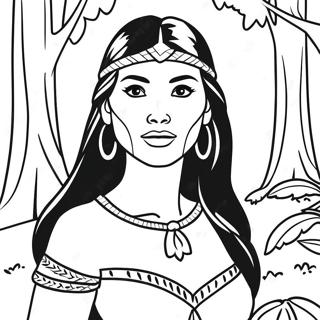 Page A Colorier Pocahontas Dans La Foret 1792 1480