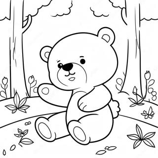 Page A Colorier De Hey Bear Mignon Jouant Dans La Foret 17986-15075