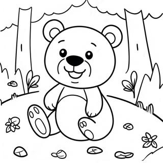 Page A Colorier De Hey Bear Mignon Jouant Dans La Foret 17986-15076