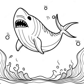 Page A Colorier Du Megalodon Nageant Dans Locean 1802-1442