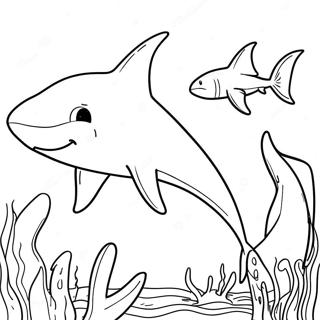 Page A Colorier Du Megalodon Nageant Dans Locean 1802-1444