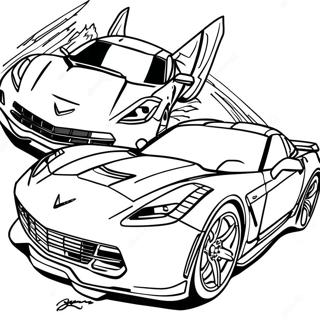 Page A Colorier De La Voiture De Sport Corvette 1811-1446