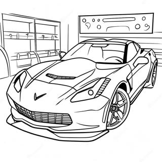 Page A Colorier De La Voiture De Sport Corvette 1811-1447