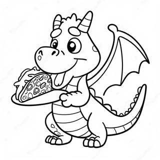 Drole De Dragon Mangeant Des Tacos A Colorier 18176-15227