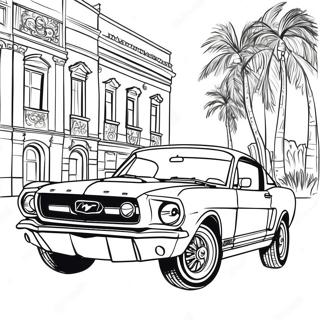 Page A Colorier Mustang Classique En Mouvement 18296-15329