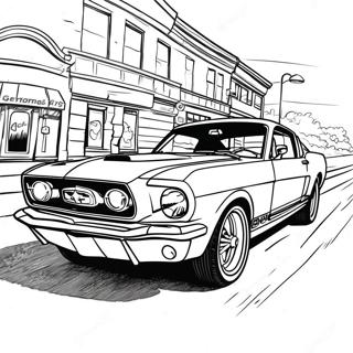 Page A Colorier Mustang Classique En Mouvement 18296-15332