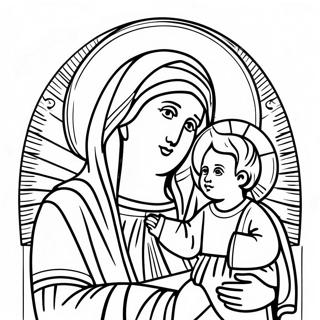 Page A Colorier Belle Vierge Marie Avec Le Bebe Jesus 18396-15410