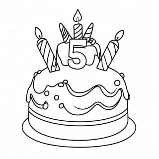 Page A Colorier De Gateau Danniversaire Joyeux De 5 Ans 18526-15513