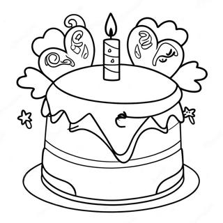 Page A Colorier De Gateau Danniversaire Joyeux De 5 Ans 18526-15514