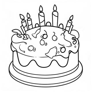 Page A Colorier De Gateau Danniversaire Joyeux De 5 Ans 18526-15515