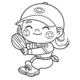 Mignonne Softball Pages À Colorier