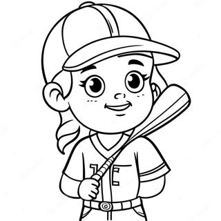 Page A Colorier Dun Joueur De Softball Adorable 18646-15611