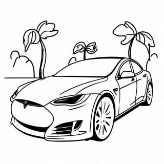 Page A Colorier De La Tesla Model S En Mouvement 1872-1542