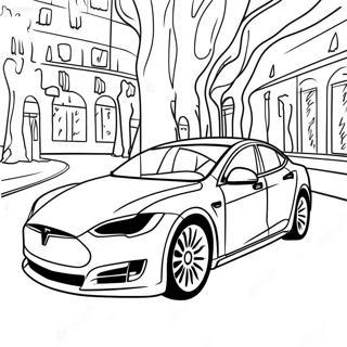 Page A Colorier De La Tesla Model S En Mouvement 1872-1544