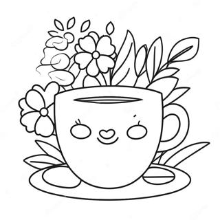 Page A Colorier Tasse De The Fleurie Et Mignonne 18806-15738