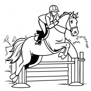 Cheval De Saut D'obstacles Pages À Colorier