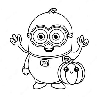 Page A Colorier Minion Dhalloween Mignon Avec Citrouille 18889-15801