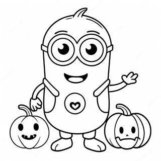 Page A Colorier Minion Dhalloween Mignon Avec Citrouille 18889-15804