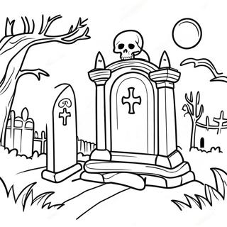 Page A Colorier De Cimetiere Hante 18989-15884