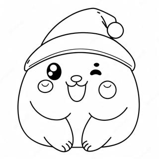 Page A Colorier Mignon Squishmallow Avec Un Chapeau De Noel 19059-15937