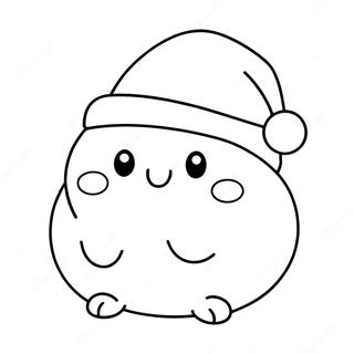 Page A Colorier Mignon Squishmallow Avec Un Chapeau De Noel 19059-15940