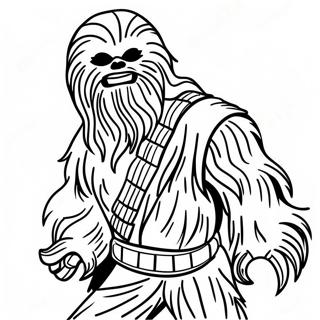 Page A Colorier De Chewbacca En Pose De Bataille 19189-16041