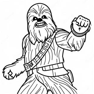 Page A Colorier De Chewbacca En Pose De Bataille 19189-16042