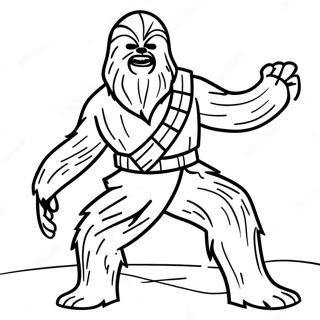 Page A Colorier De Chewbacca En Pose De Bataille 19189-16043